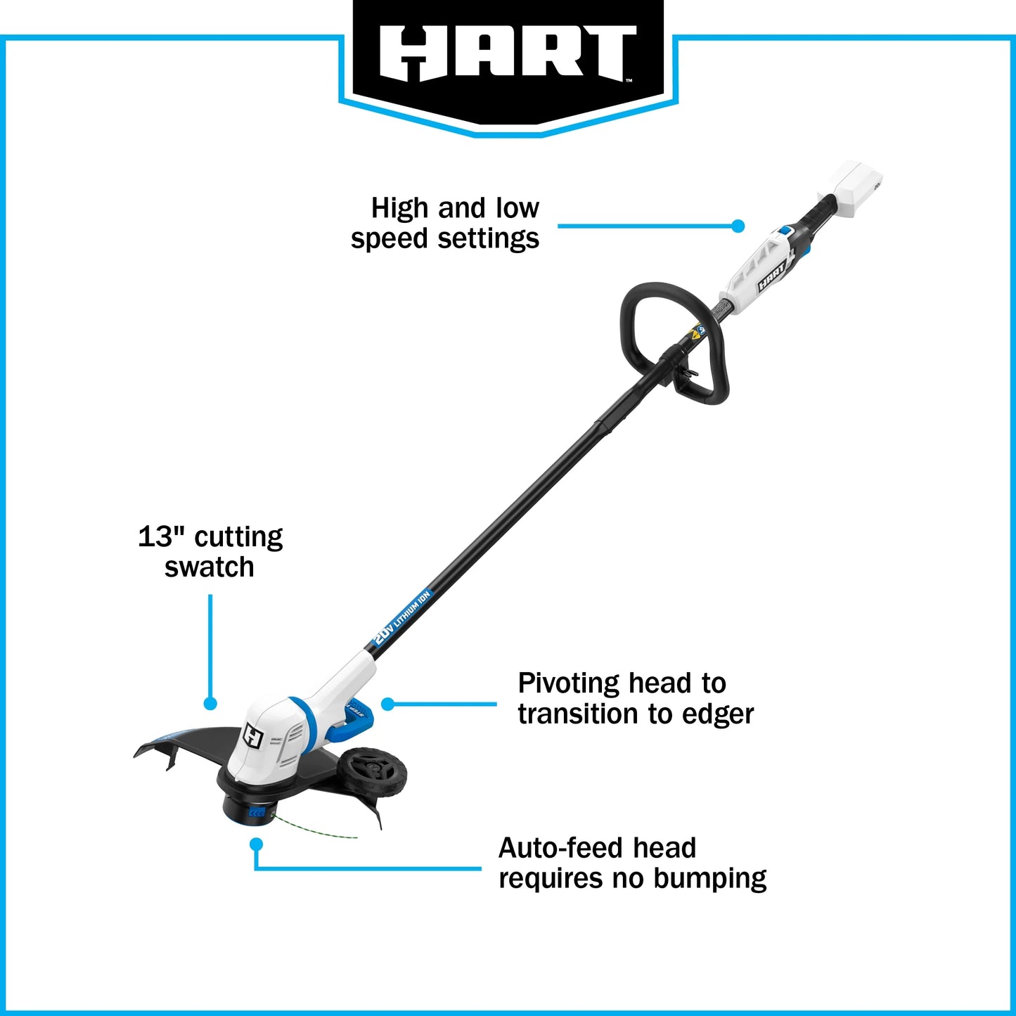 20-Volt 13-Inch String Trimmer/Edger (1) 20-Volt 4.0Ah Lithium-Ion Battery