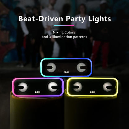 Bluetooth Speaker, Soundbox Pro+ Wireless Bluetooth Speaker with 24W Impressive Sound, Booming Bass, IPX6 Waterproof, 15Hrs Playtime, Wireless Stereo Pairing, Mixed Colors Lights, 66 FT- Grey