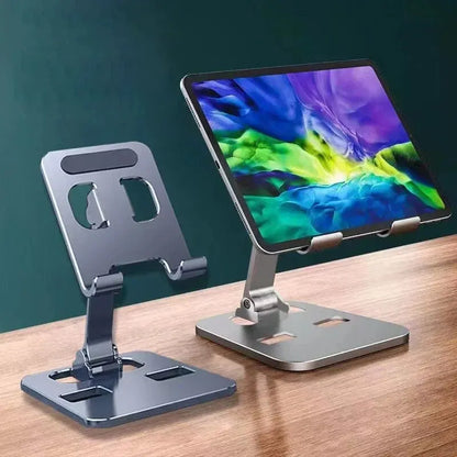 VIKEFON Aluminum Alloy Portable Tablet Holder for Ipad Adjustable Folding Lazy Desktop Live Mobile Phone Stand Mount Support