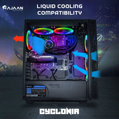 CYCLONIA Gaming Tower PC - Liquid Cooled - Intel I9 10850K 10-Core Processor Upto 5.2 Ghz - RTX 3060 12GB GDDR6 - 64GB DDR4 - 2TB SSD - Windows 11 Pro - KB Mouse & Headset