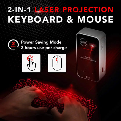 Laser Keyboard - Bluetooth Laser Projection Keyboard and Mouse for Iphone and Android Smartphones, Tablets, and More