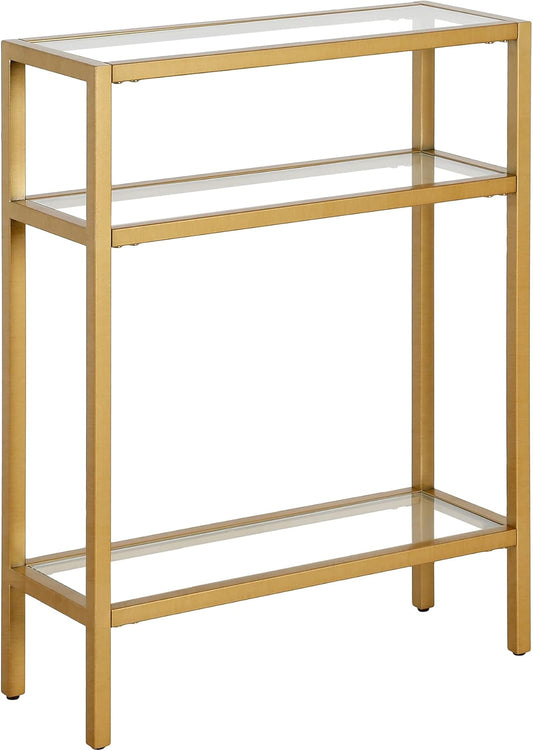 22" Wide Rectangular Console Table in Brass, Entryway Table, Accent Table for Living Room, Hallway