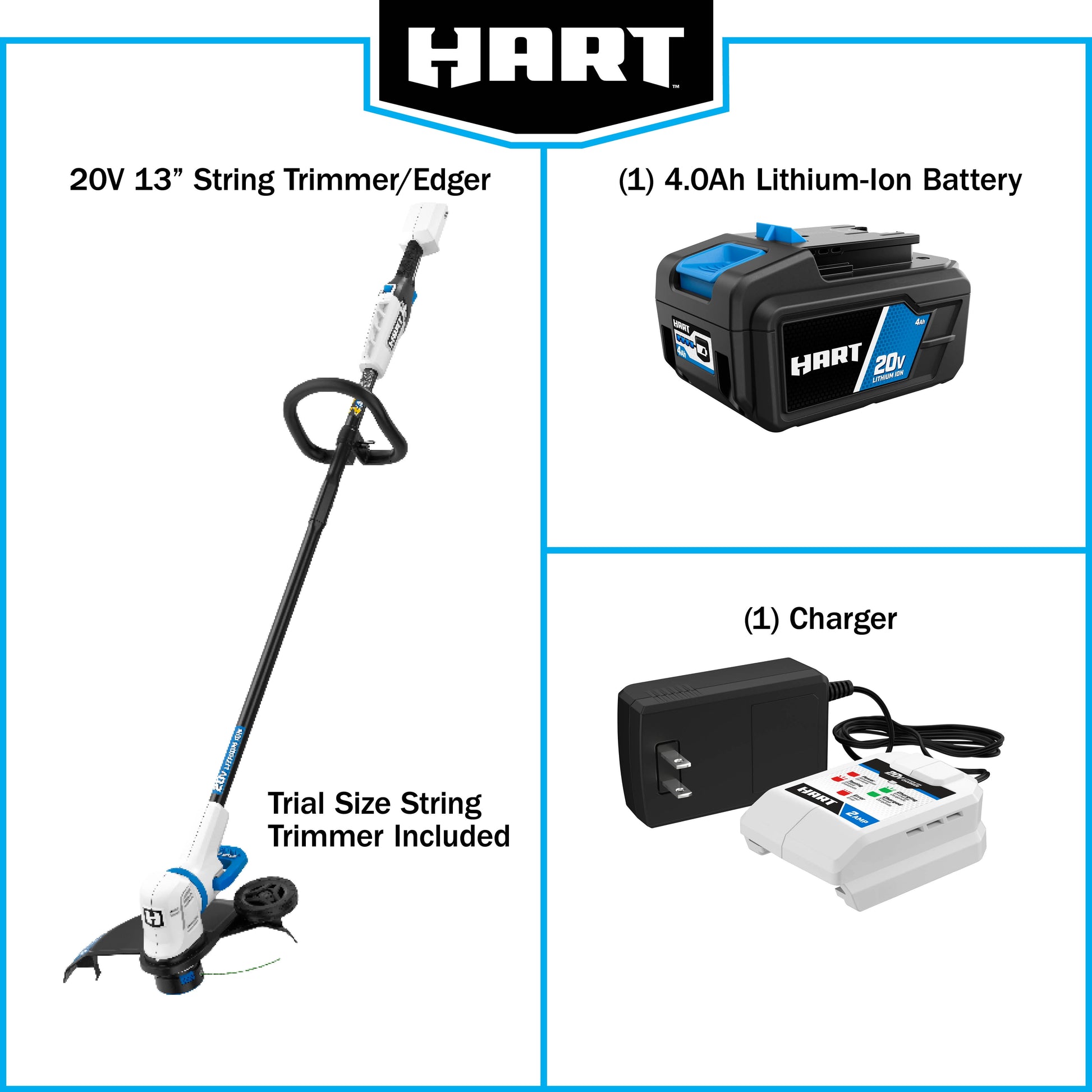 20-Volt 13-Inch String Trimmer/Edger (1) 20-Volt 4.0Ah Lithium-Ion Battery